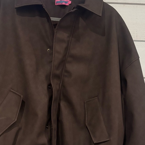 Edikted Mori Oversized Faux Dark
Leather Jacket in size small - Picture 6 of 16